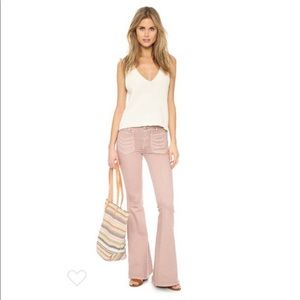 Free People Pink Flare Denim Jeans 26